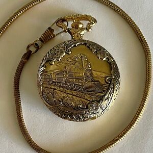 Vintage Futura Antimagnetic Train Pocket Watch with Chain